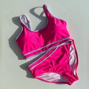 Vibrant Pink and Purple Bikini Set